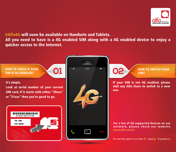 BeirutIX's tweet photo. “@AlfaTelecom: #Alfa4G will soon be available on Handsets and Tablets. Here's what you need to know about your SIM http://t.co/kz9CO1UOpR”