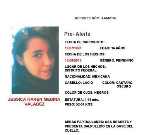 UnoNoticias's tweet image. #LoMásLeído Activan pre Alerta Amber en el DF para localizar a Jessica Karen Medina bit.ly/1cGb7Hh