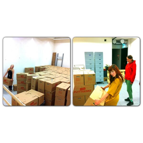 MetJentene's tweet image. Flyttedagen er omsider her, og alle våre 623 flytteesker skal over til riksarkivet! #met #klimadata #riksarkivet