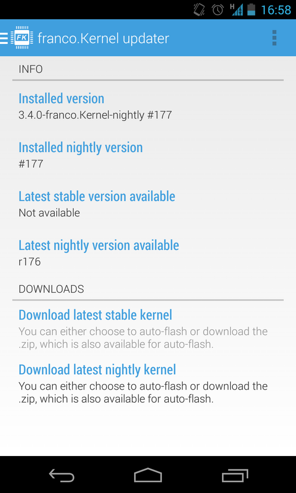 salimkayabasi's tweet image. #francoKernel r177 on Nexus4