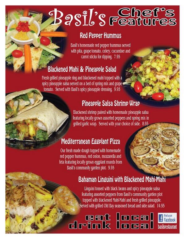 BasilsECU's tweet image. Can't wait to release new Chef's Features starting at 4pm! #ECU17 #ECU #greenvillenc #eatlocal #2many#