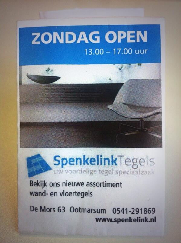 Denkt u wel aan komende zondag koopzondag bij Spenkelink, wij staan er na de vakantie weer helemaal klaar voor