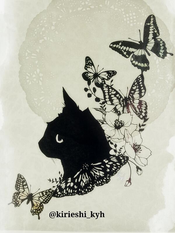 Uzivatel 切り絵師 清葉 Kiyoha Na Twitteru 猫 切り絵 猫が大好きな方へ Http T Co Bkn8a24smf