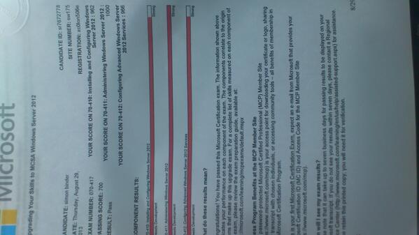 Bindertech's tweet image. Puh, done and ready for my #MCSE journey! #mcsa #server12 @Microsoft @MSLearning