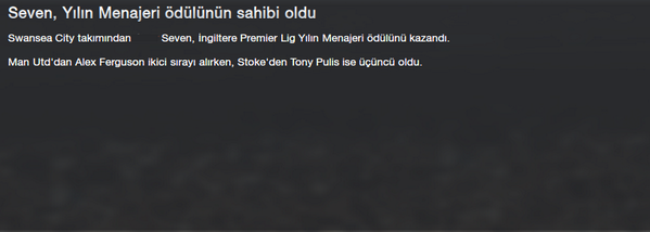 SwaseaCity's tweet photo. Açıklama : Premier Lig yılın menejeri ödülünü kazanan profesyonel çalışanımız Seven'i tebrik ederiz .. http://t.co/o0gntBtoS2