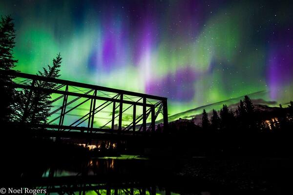 The Northern Lights over The Rocky Mountains