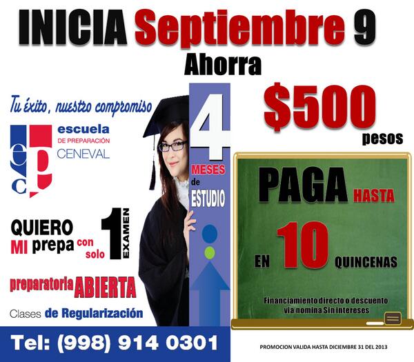 BACHILLERATOABC's tweet photo. 10 días para inscribirte, no dejes pasar 1 año más para superarte, hazlo ahora y lucha por tus ideales. http://t.co/hJyLaaC8jL