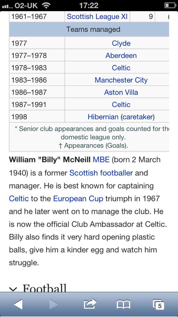 morgan_ant's tweet photo. Billy mcneil has been ruined on Wikipedia already http://t.co/zwv92Gamkf