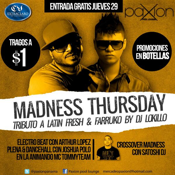 PAXIONpanama's tweet photo. #juevesPAXION #fullRUMBA con @Satoshidj @DJLOKILLO507 @lopezarthur @JoshuaPoloDj @tommyteam2 http://t.co/uNCjWAxb9H