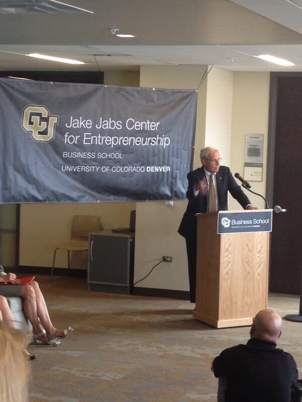 Bruce Benson kicks off the launch of CU Denver's Jake Jabs Center for Entrepreneurship.