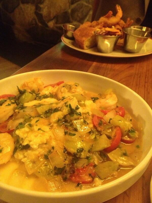 Me and @DjSixthSense gobbled this awesome meal Founding Farmers #yum #crispyshrimp #shrimpngrits
