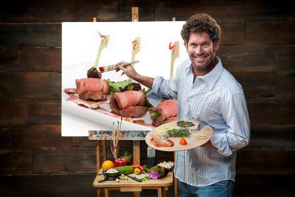 jwkpec's tweet photo. Chef Iverson Brownell as Bob Ross #happylittletrees http://t.co/JP5ecQvhoG