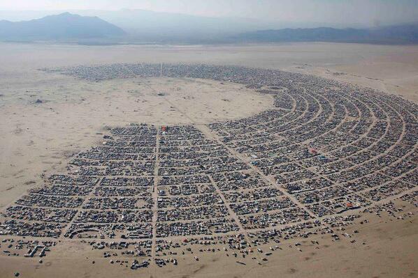 Arial view of Burning Man 2013