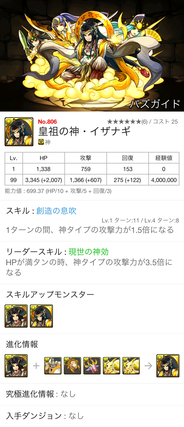 パズガイド على تويتر 新しいモンスターを追加 No 805 イザナギ No 806 皇祖の神 イザナギ パズドラ パズガイド Http T Co K6lfjd1bye パズガイド على تويتر 新しいモンスターを追加 No 805 イザナギ No 806 皇祖の神 イザナギ パズドラ パズガイド Http T Co K6lfjd1bye