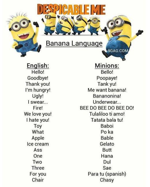 [슈퍼배드2]의 귀여운 미니언들에게 언어가 있다는걸 알고계시나요? 그들이 사용하는 바나나 언어를 함께 배워보아요!Translate post