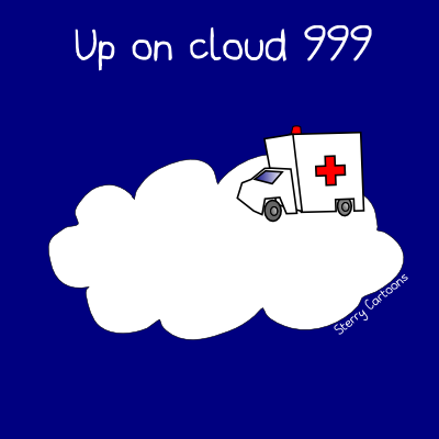 SterryCartoons's tweet photo. Well, you've all heard of cloud 9... How about cloud 999? http://t.co/1dyFrxJuK8