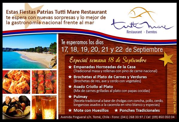 pingueral's tweet photo. Pingueral los invita a disfrutar estas Fiestas Patrias frente al mar, en familia y disfrutando la cocina tradicional http://t.co/watq6B4ULm
