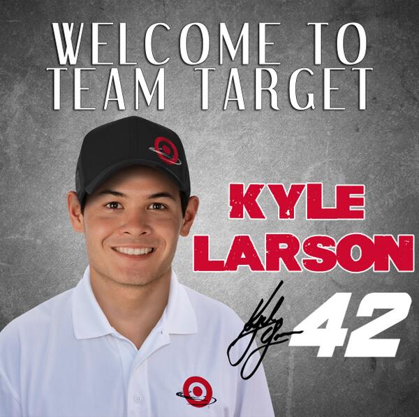CGRTeams's tweet photo. OFFICIAL: Kyle Larson will drive the No. 42 @Target Chevy SS next year. Welcome to #TeamTarget, @KyleLarsonRacin! http://t.co/rskozXS9pY