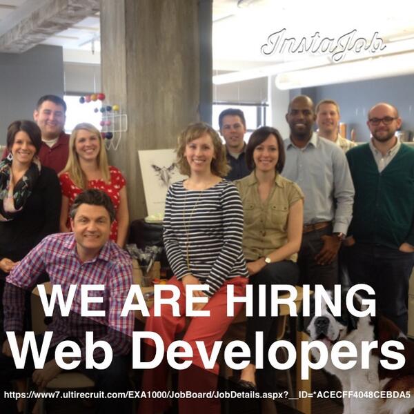 cmoad's tweet photo. We're Hiring. Web Developers https://t.co/dnSITeVrzO #instajob http://t.co/7EJBQo0T7r