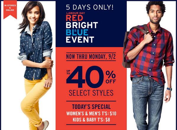 gap labour day sale