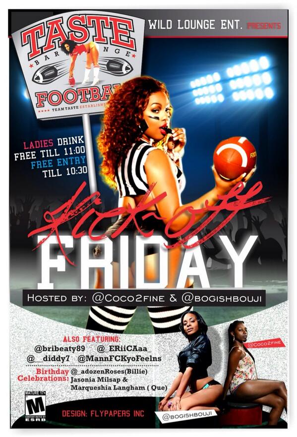 IAmMrForex's tweet image. Y'all @__diddy7 @_ERiiCAaa_ @MannFCKyoFeelns all hosting the #KickoffFriday tonight @tastebarlounge free til 10:30