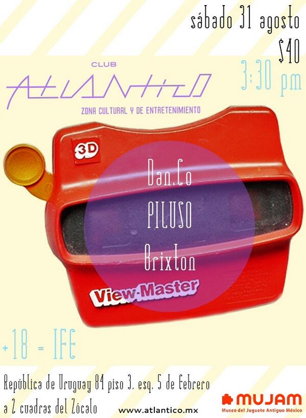 vanessaxmelons's tweet photo. ¿Qué vas a hacer mañana? El #MUJAM y el @club_atlantico te invitan a ver a @Brixtonmx @danco_mx y @PilusoMX http://t.co/mQaMx7riRJ