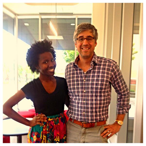 I caught <a href="/MoRocca/">Mo Rocca</a> just before his interview w/#Cityscape - listen today at Noon <a href="/stlpublicradio/">St. Louis Public Radio</a>!