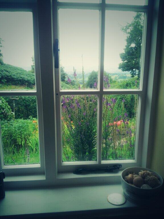 MadeWLoveS2012's tweet image. On holiday: view from my sewing room. Lots of bunting and invitations made for my wedding ♡