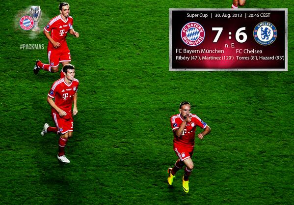 FCBayern's tweet photo. FINAL SCORE 
#FCBCFC 5-4 on penalties http://t.co/WV5AxYtGXl