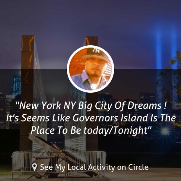 Dabkkid's tweet photo. New York NY Big City Of Dreams ! 
It's Seems Like Governors Island Is The Place To Be... shared via @CircleApp http://t.co/uFlPTpWOMk