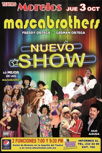 showticketmx's tweet photo. MASCABROTHERS 25 AÑOS NUEVO SHOW 3 DE OCTUBRE TEATRO MORELOS CIUDAD DE MORELIA http://t.co/lbPX6AvHDw http://t.co/XlwOOG7gUh