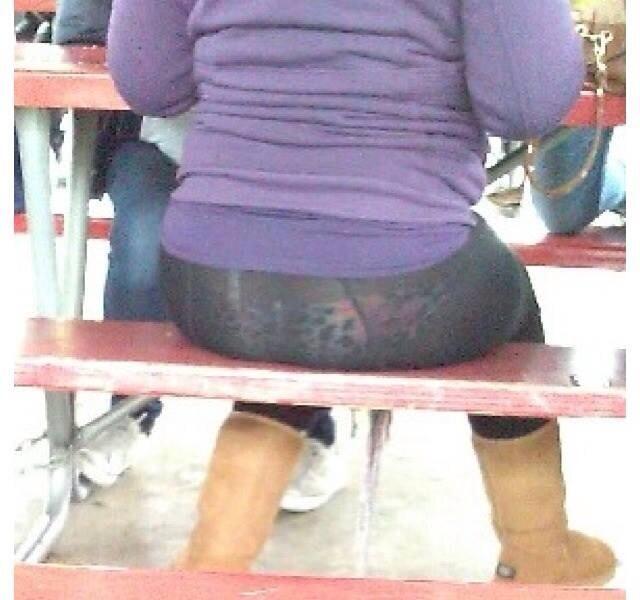 Girl wearing shop see through leggings