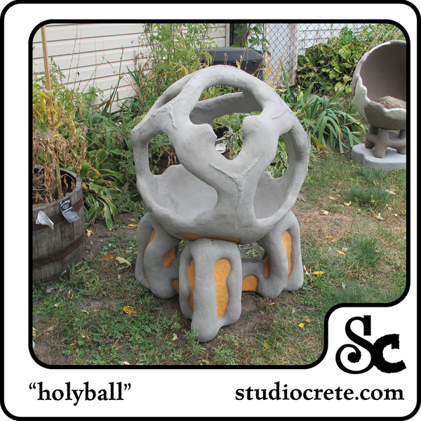 StudioCrete's tweet image. Concrete planter holey ball. Hand made concrete sculpture. @thisisconcrete #studiocrete