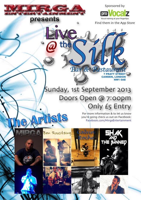 MirgaEnt's tweet photo. @NewJournal @Music_Opps @MyMusicPlace @ScoutingMusic @BBC6Music @MusicWeekNews #LiveMusic #MusicMonday @SilkBarClub http://t.co/GKuAKKl7GH