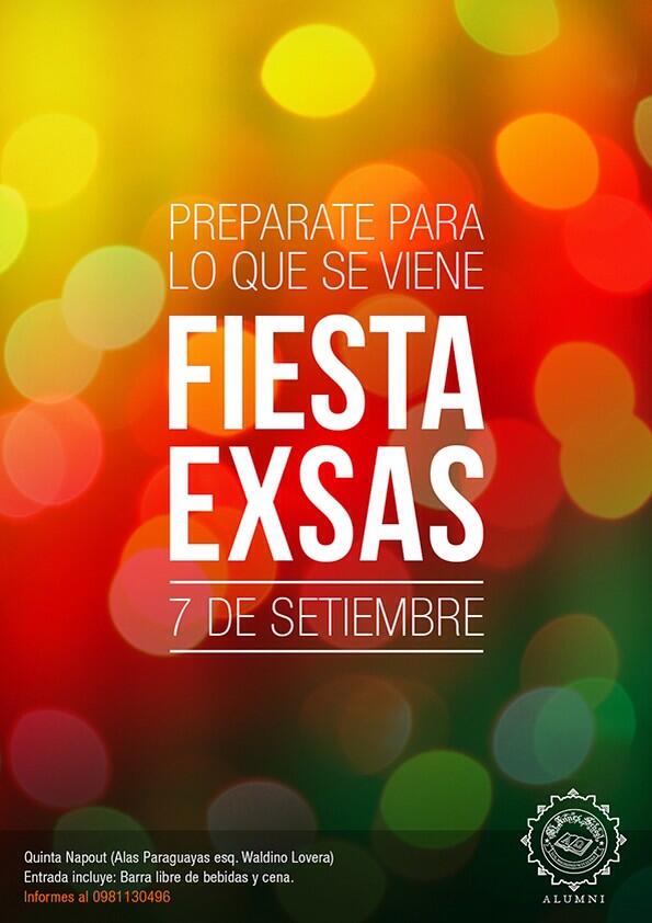 ex_SAS's tweet photo. Prepárate para lo que se viene! Este año no es suficiente con una sola! #FiestaExSAS RT si te vas. #Jahapy http://t.co/3MMXQ7Vh23
