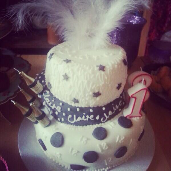 Jan_Cake_Lady's tweet photo. #cake #18 #black #white http://t.co/AGgo641Jjk