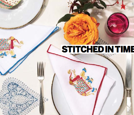 Embroidered version of <a href="/NatGeo/">National Geographic</a> elephants by <a href="/bernardmaisner/">Bernard Maisner</a> @JuliaBLinens in <a href="/voguemagazine/">Vogue Magazine</a> bit.ly/19cpTmM