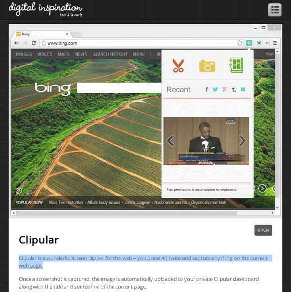 Clipular's tweet photo. "Clipular is a wonderful screen clipper – you press Alt twice and capture anything" Chrome Must Have @howto_guides http://t.co/udhesRLGU2