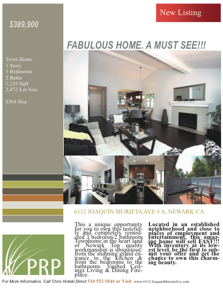 _BridgeRealty's tweet image. HOT NEW LISTING: 6112 JOAQUIN MURIETA NEWARK CA. #RealEstate #BayArea #HomeListing #Newark #California