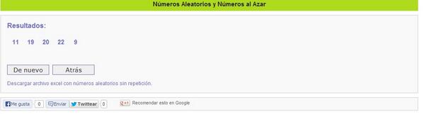 Aquí teneis los numeros