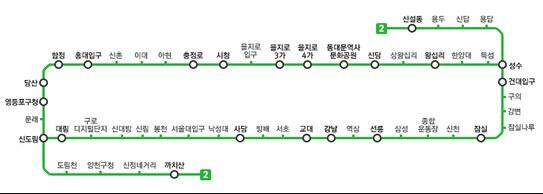 starbit99's tweet photo. 지하철 2호선 노선도입니다. http://t.co/VOLqPHlB9s