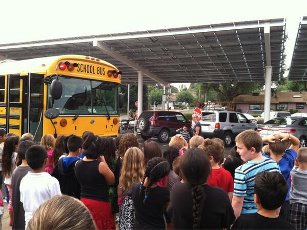 Learning about bus safety today!