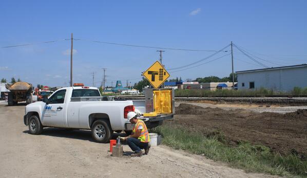 SSIMichigan's tweet image. One of @SSI's Density Technicians out in the field this morning #fieldwork #densitytesting