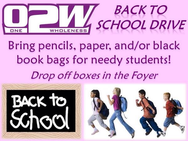 O2W1's tweet image. Please so your support for our back to school drive. The last day to donate items will be 09/14/2023