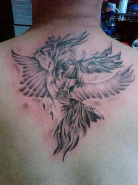 starandflames's tweet photo. Guardian Angel #tattoo #blackandgray by Mr. Nthunk http://t.co/1gTKVq6Y00