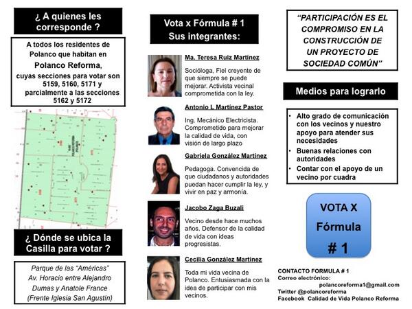 polancoreforma's tweet photo. Fórmula # 1 Polanco Reforma Vota 24-29 agosto Módulos Pabellón Polanco y Metro Auditorio de 11 a 19 hrs http://t.co/YJ84Hooew9