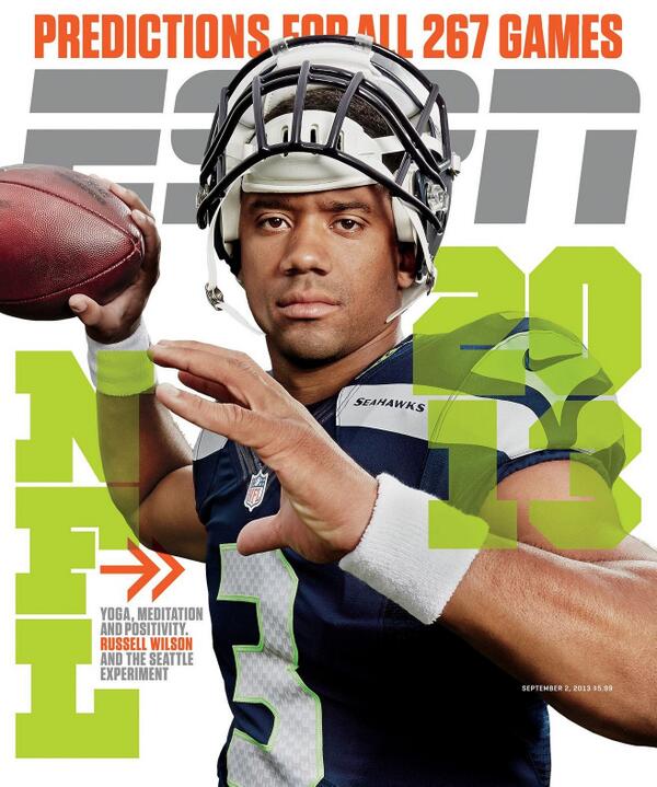 FrontlineAM's tweet photo. Frontline client Russell Wilson (@DangeRussWilson) gracing the cover of the Sept. 2 issue of @ESPNMag #Seahawks http://t.co/uht97r2mQz