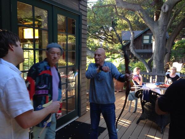 SirPatStew's tweet image. Finally, lesson 1 in the use of my beautiful Xmas gift. Instructor: brother-in-law to be, Andy. Audience: Sir Ian.