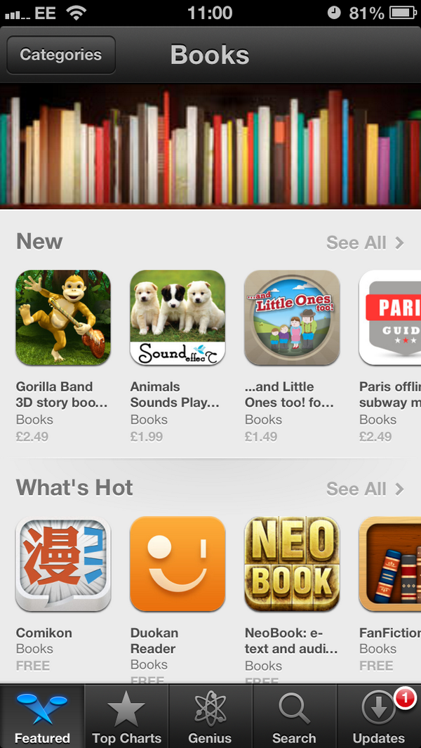 aledbrown's tweet photo. Well… that’s made my day.

@littleonestoo for iPhone only (https://t.co/OZlvDRuXRn) is featured in Books->New. http://t.co/4iQmgrPJNa