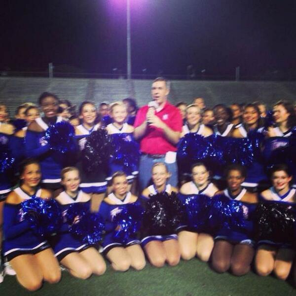 kwtx's tweet photo. Brady with the Kittens for weather #spiritweek13 http://t.co/ZtvIZdD3mX
